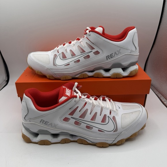 Nike Reax 8 TR Mesh Running Shoes Mens Sz 11 White/Red Sneakers 621716-103 main image 5
